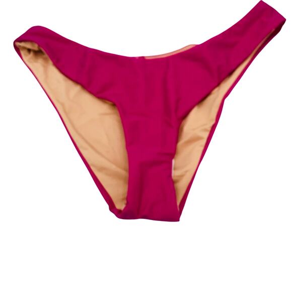 New J. Crew Neon Fuchsia Pink Bikini Swim Bathing Suit Bottom Womens Size Medium - Picture 2 of 8